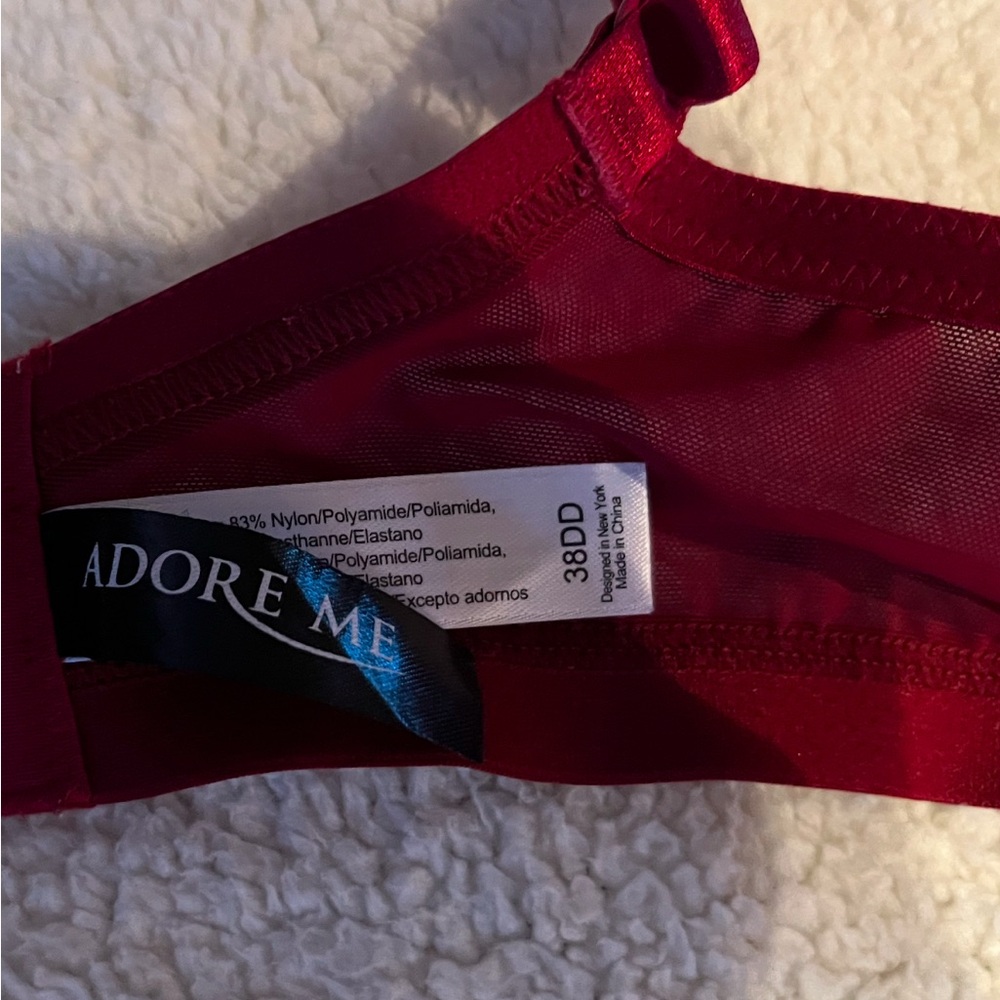 Adore Me Burgundy Lace Bra 38DD - Picture 5 of 6